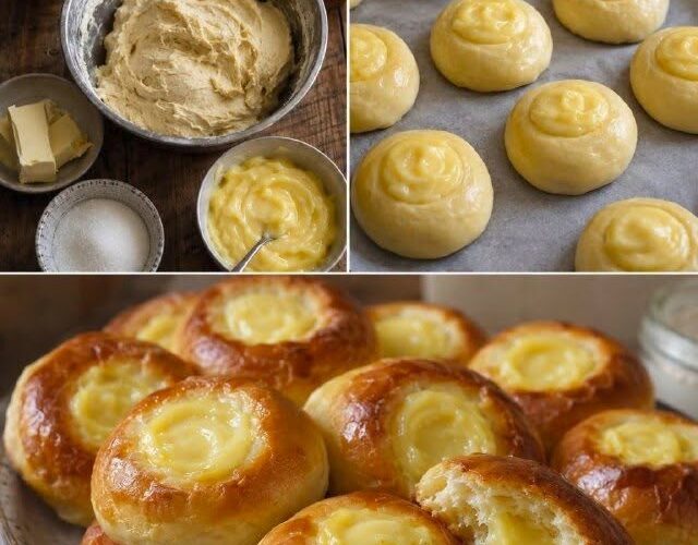 Bollos Dulces con Centro de Crema Pastelera