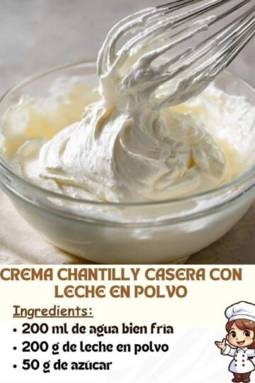 Crema Chantilly Casera con Leche en Polvo