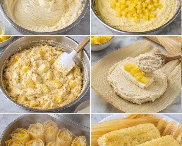 TAMALES DE PIÑA CON QUESO CREMA