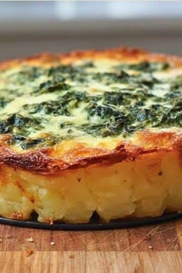 Tarta de Espinaca y Queso con Masa de Papa