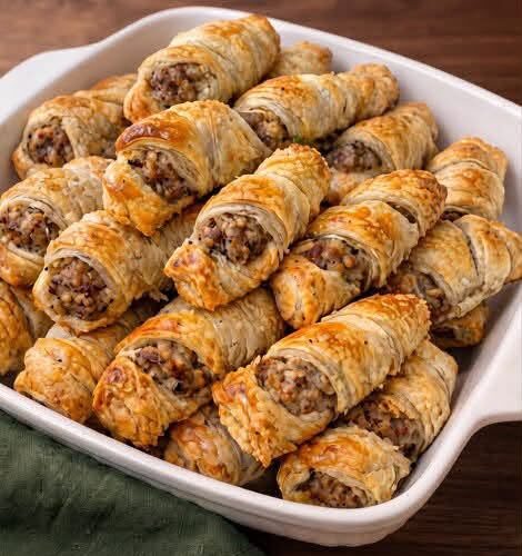 Rollitos de Hojaldre con Salchicha y Queso